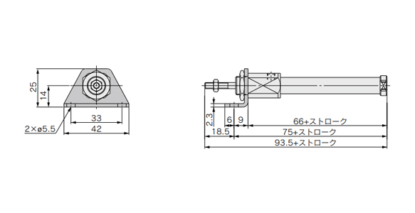 Bore size 6 mm dimensional drawing