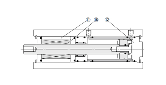 Lateral-load-resistant type / MQQL (built-in ball bushing type) diagram