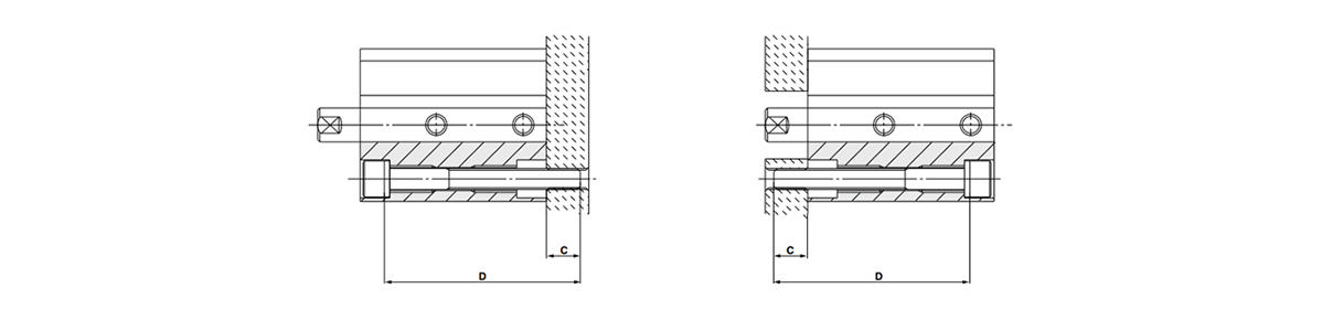 a) Mounting type A (when using the mounting plate threads)