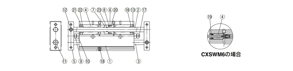 CXSWM / Slide bearing structural drawing