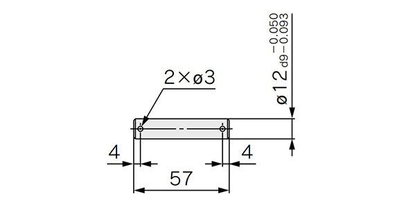 Disegno quotato del perno