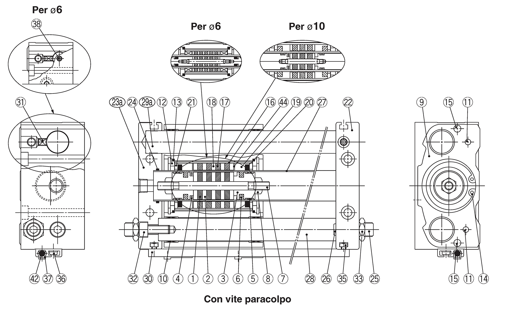 CY1S/diagramma di configurazione del tipo di tubazioni su entrambi i lati