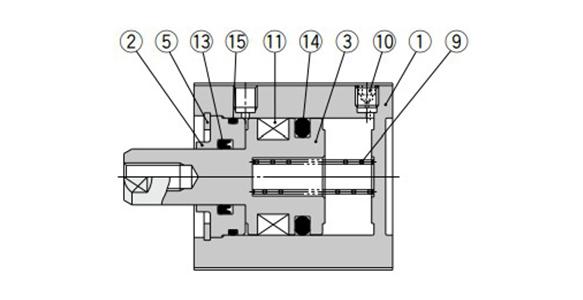 With auto switch (built-in magnet), single acting spring extend type: ø20 (20‑mm bore size) / ø25 (25‑mm bore size)