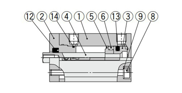 With auto switch and built-in magnet ø12 (12‑mm bore size)