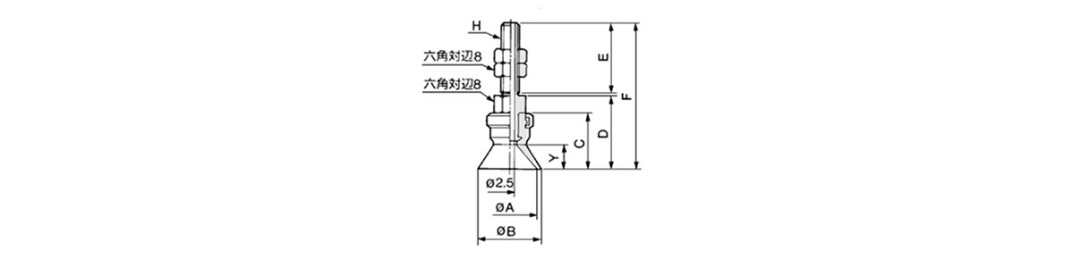 Deep type / ZPT10D, 16D only (nominal diameter: 10 mm, 13 mm, 16 mm) dimensional drawing