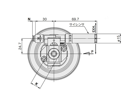 Dimensional drawing (top view)