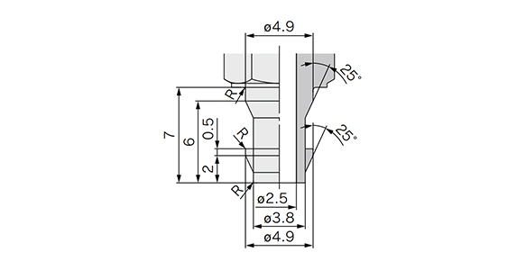 Adapter mounting part dimensional drawing