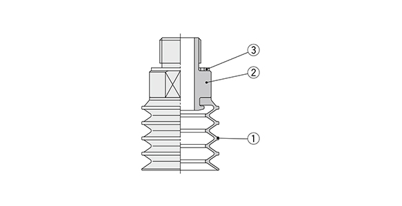 Short thread type (pad with adapter) component configuration