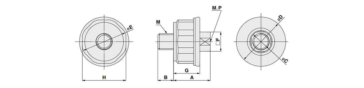 JT Series Floating Joint dimensional drawing