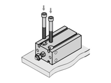 Lateral mounting (body through-holes)