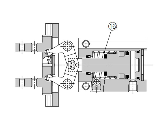 Single acting type (normally closed) structure drawing