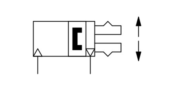 Double acting, inner-diameter grip JIS symbol