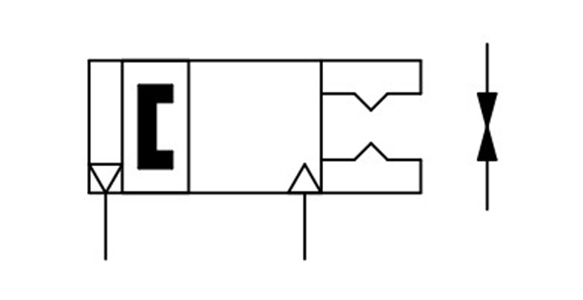 Double acting, outer-diameter grip JIS symbol