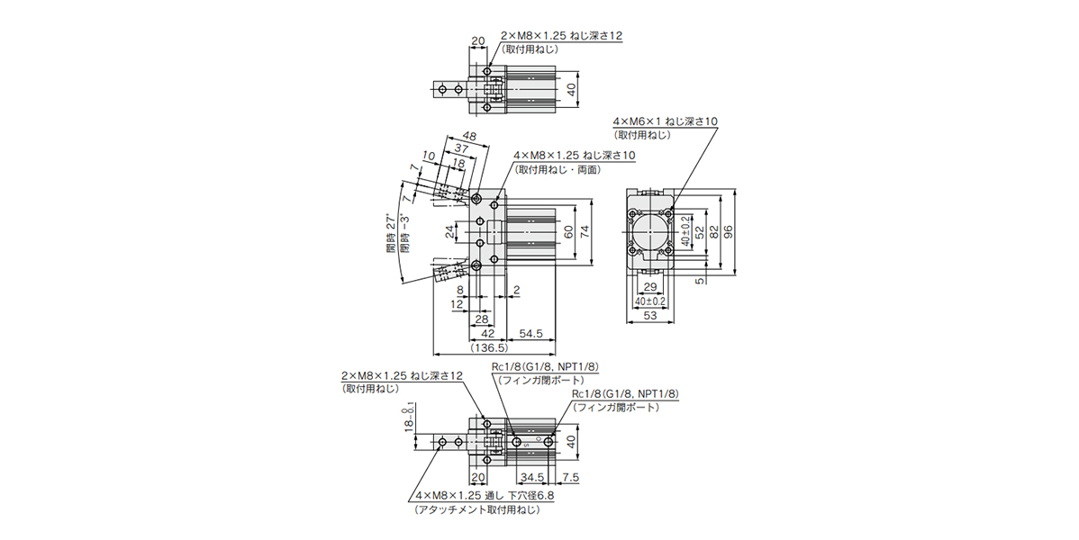 MHT2-40DZ dimensional drawing