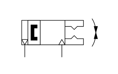 MHW2 Series JIS symbol (double acting, external gripping)