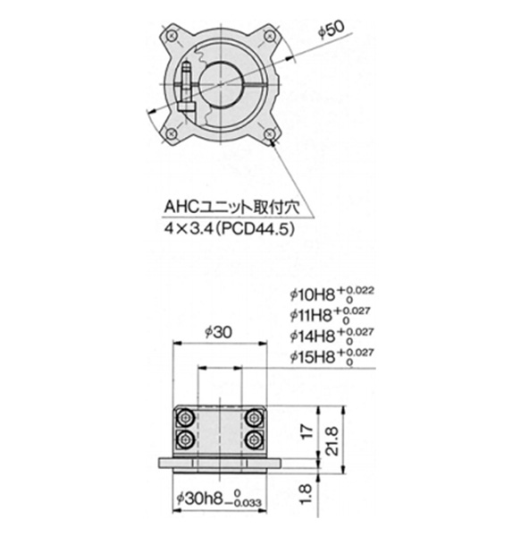 MA210-CR1, 2, 3, 4 external dimensional drawing