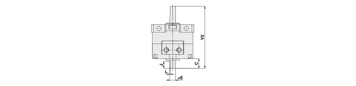 Double shaft / Port location: side ported dimensional drawing