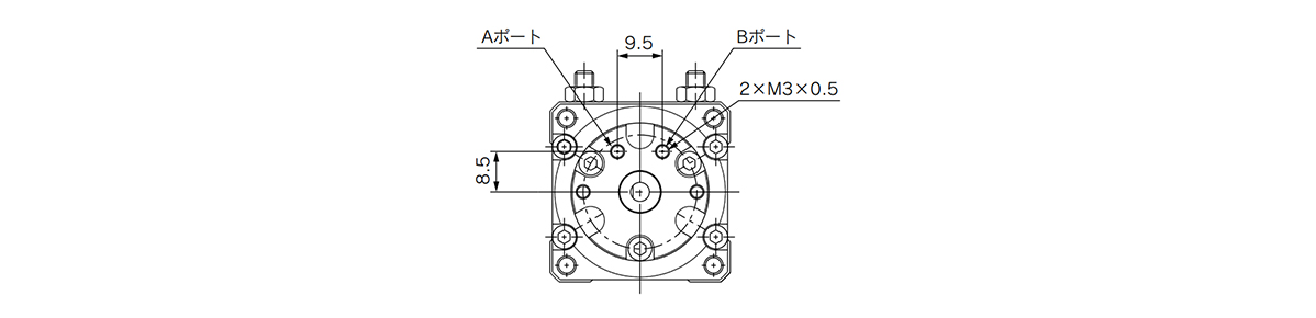 Axial ported / MSUA1-□SE dimensional drawing