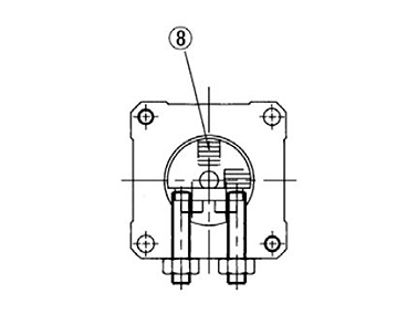 For 90° (figure with pressure to A port) structure drawing