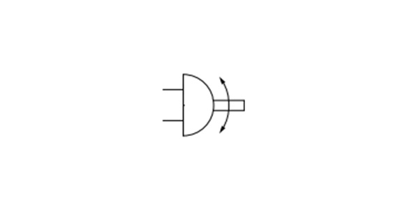 Rotary Table, Rack & Pinion Type JIS symbol