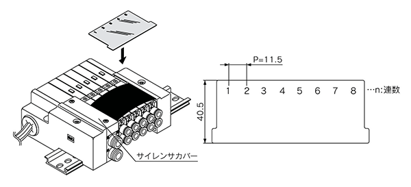 Elettrovalvola a 5 vie manifold serie SQ1000/SQ2000 parti opzionali specifiche prodotto 06